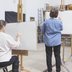 Adult art students working
