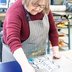 Women doing lino printing